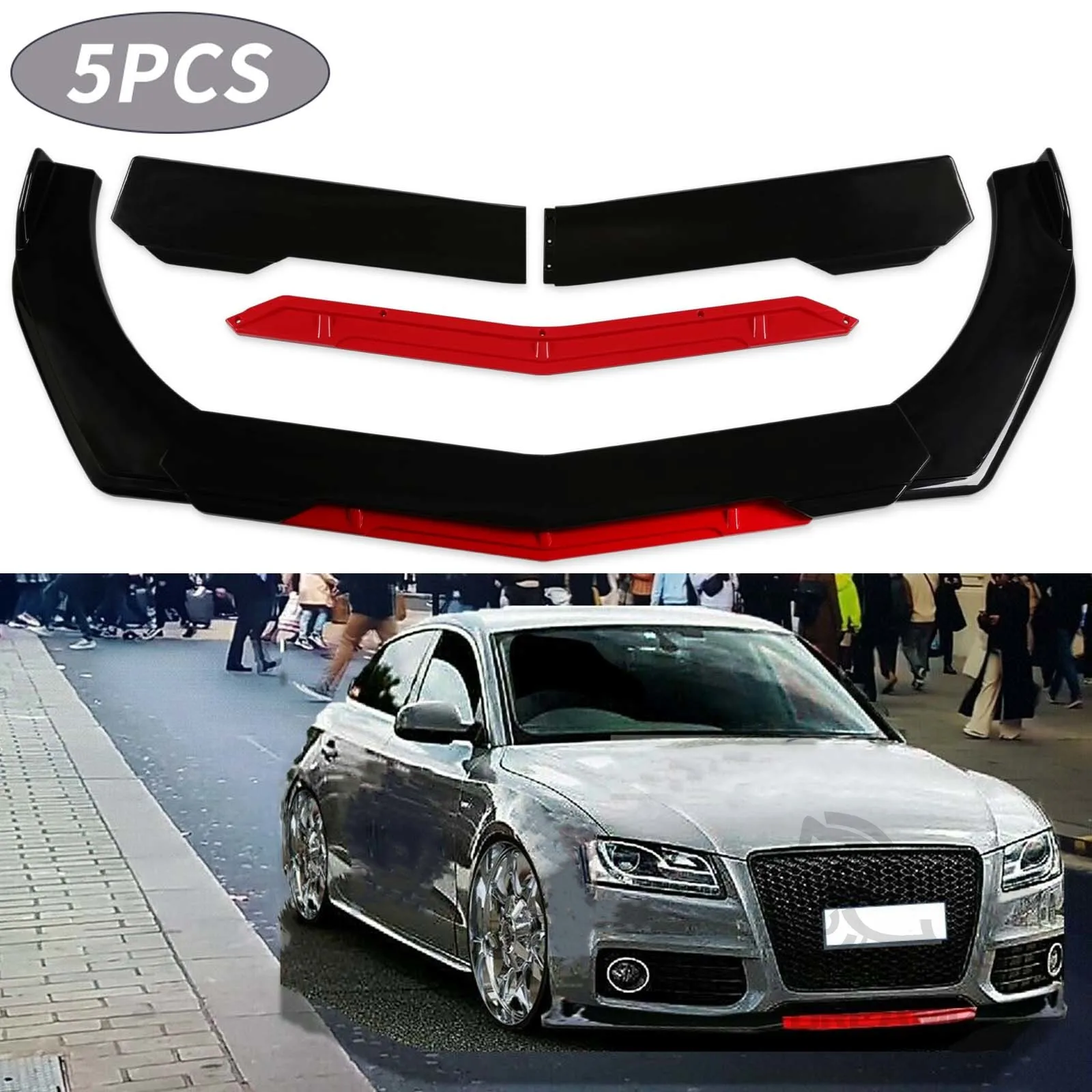 

6 Colors Car Front Bumper Lip Chin Spoiler Splitter Diffuser Body Kits Trim Air Dam Protector For Porsche Panamera 2012-2022