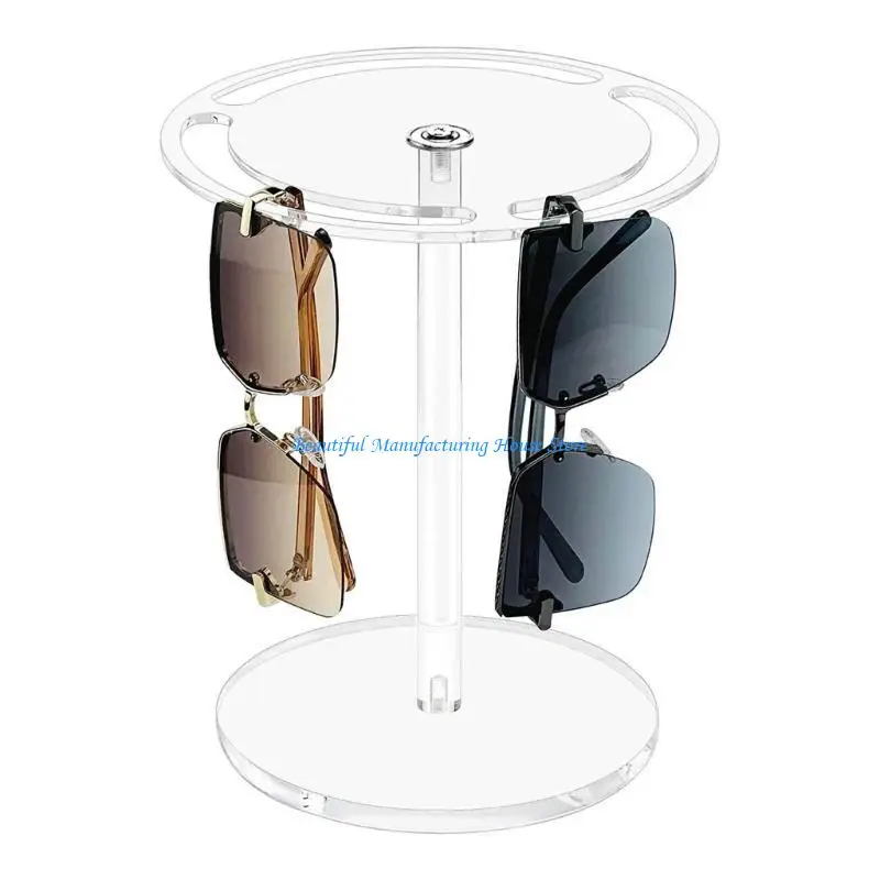 

E56A 360° Rotating Acrylic Sunglasses Showcase with 3 Slots Glasses Display Rack