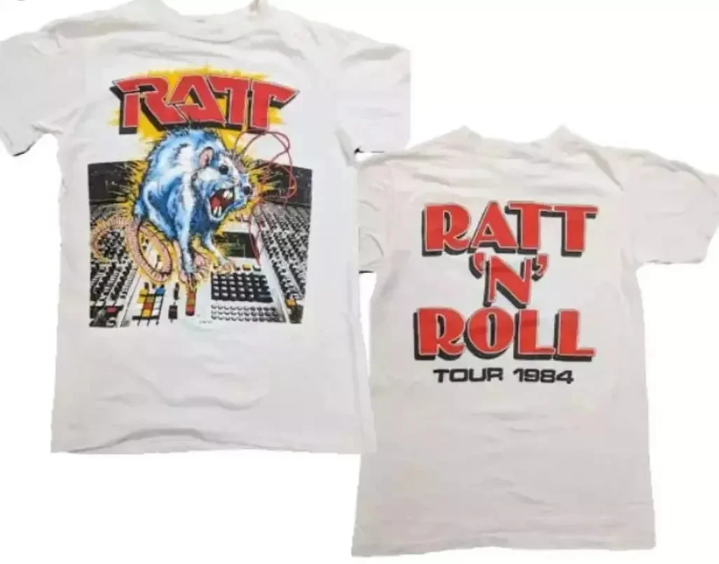 Camiseta Vintage Ratt, camiseta con gráfico de gira musical retro de 1984, regalo blanco para fanáticos