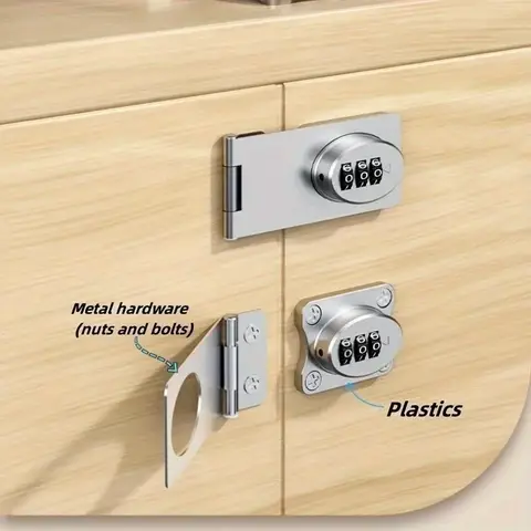 1Set Mechanical Password Drawer Lock Metal Cabinet Door Lock No Battery Safe Security Lock Box with Key for Furniture Hardware