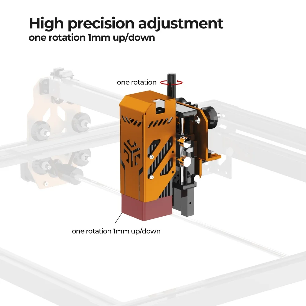 ACMER Cabeça de laser manual ajustável Módulo de elevação do eixo Z Dispositivo de elevação deslizante Parafuso T Contador de posição digital com travamento automático