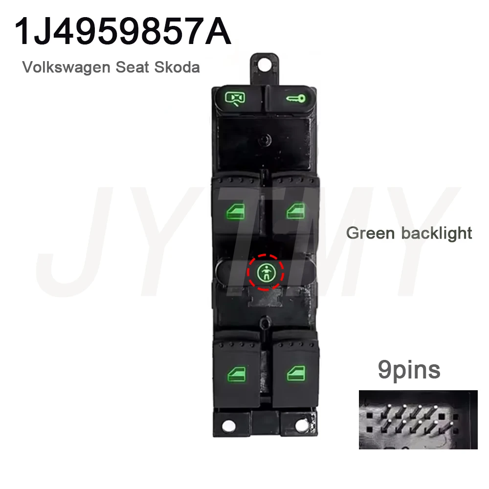 

For VW Golf MK4 Bora Seat Skoda Octavia MK1 Fabia Electric Power Window Control Switch Button Glass Lifter Parts 1J4959857A