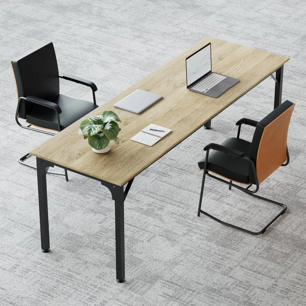

6.5ft Conference Table with Flexible Configuration,Conference Room Table with Adjustable Footpads,Stable Structure,Large Rectang