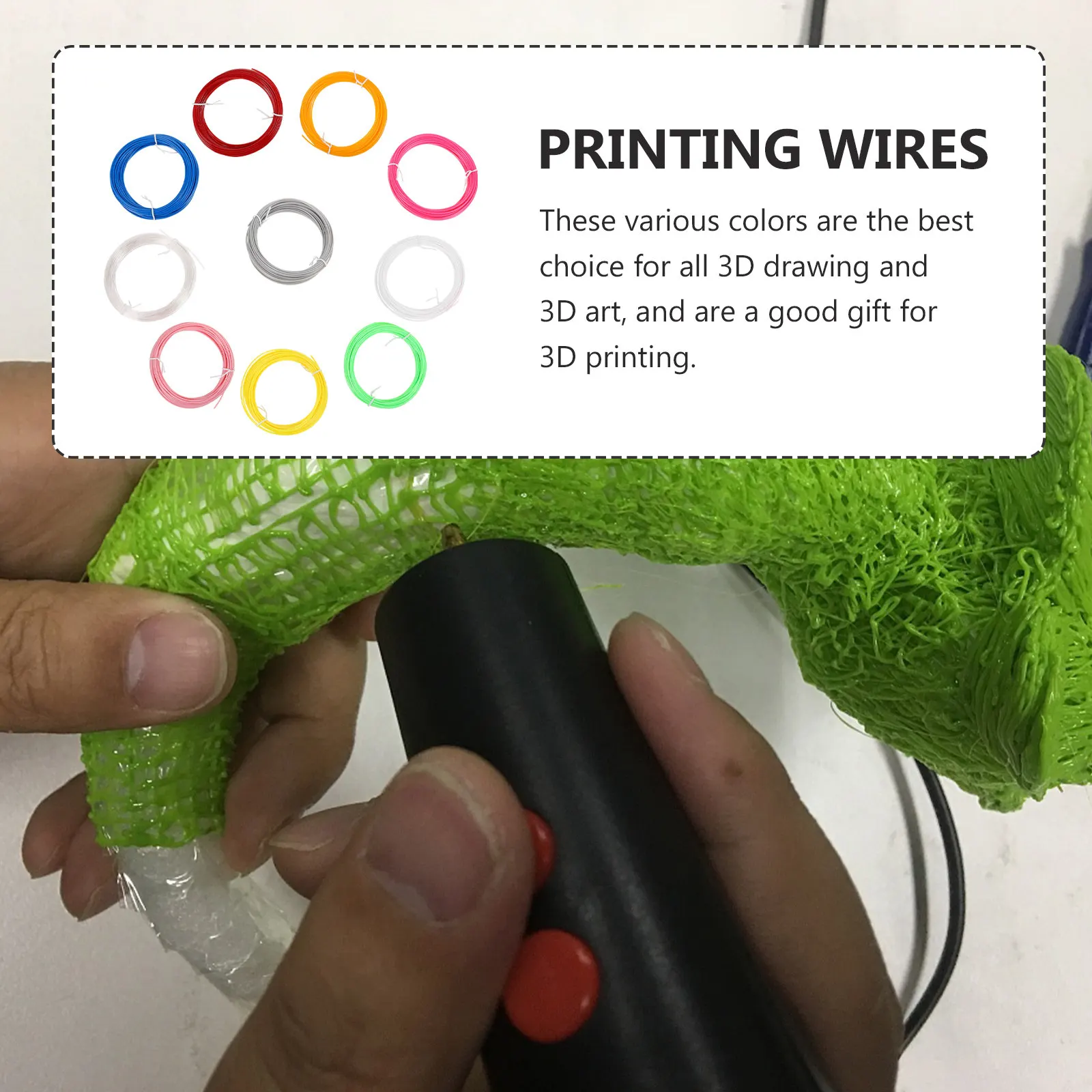 

10Pcs 3D Printing Pen Wires High Precision Pla Plastic Cables Environment Friendly No Clogging Easy Use 3D Printing Filaments