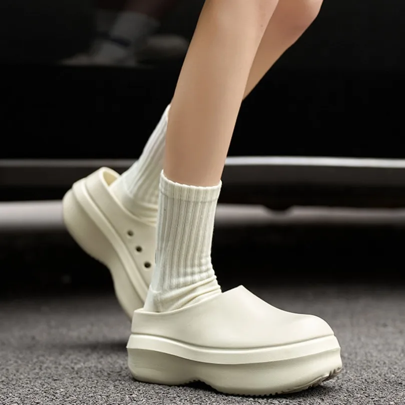 Home Slipper Platform Cloud Woman Mules Summer Sandals Flip Flops Beach Slides House Work Nurse Chef Shoes Flat Men Male Casual