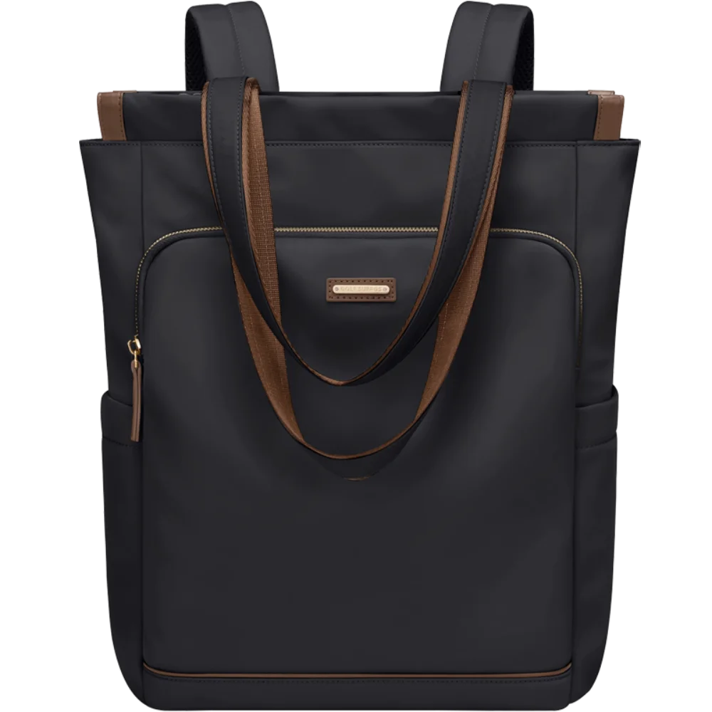 حقيبة ظهر قماشية عالية الجودة متعددة الاستخدامات باللون البيج والأسود قابلة للغسل حقيبة ظهر مدرسية للطلاب بسعة كبيرة حقائب ظهر للتنقل للرجال والنساء #1