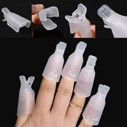 10PCS Nail Art Soak Off Cap Clip Plastic UV Gel Polish Remover Wrap Tool Nail Tips for Fingers Nail Polishing Removers Nail Tool