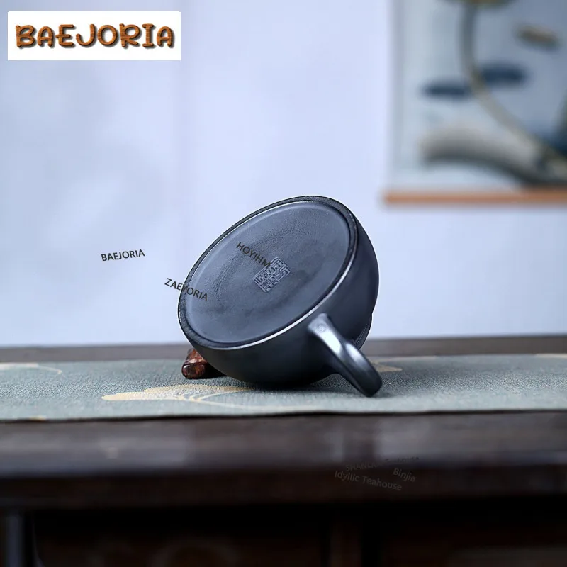 BAEJORIA 150ml Yixing Purple Clay Teapots Handmade Bridge-covered Half-moon Pot Raw Ore Stone Yellow Mud Kettle Zisha Tea Set