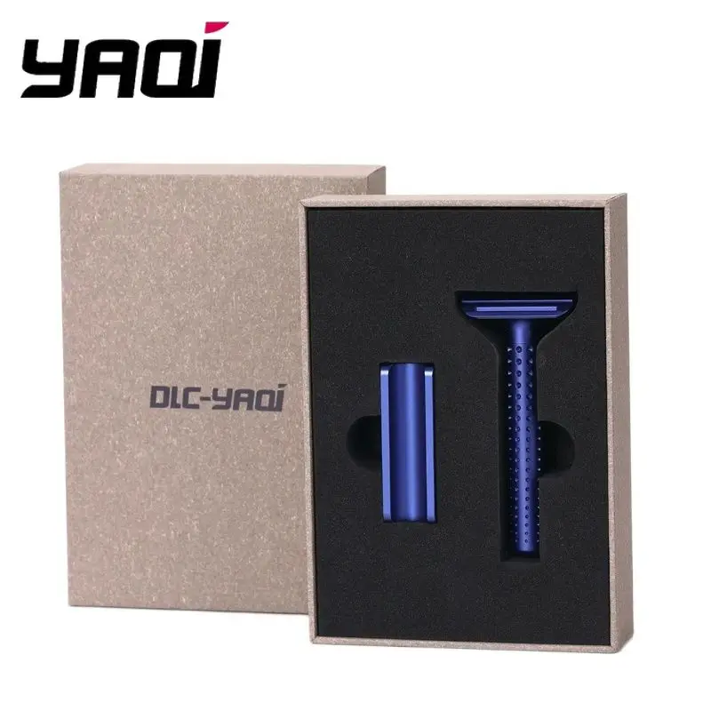

Yaqi Sputnik Men's Safety Razor Dark Blue Aluminum Handle with Holder Classic Shaving Razor for Smooth Skin