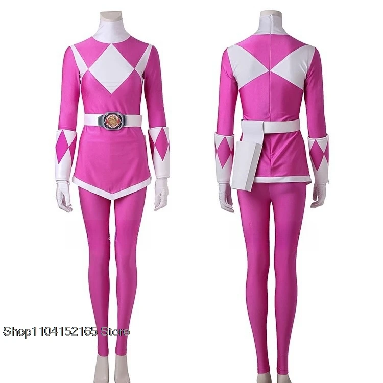 Adult Ptera Ranger Superhero Cosplay Costume  Mei Zyuranger Pink Outfit Fancy Halloween Carnival High Quality Bodysuit