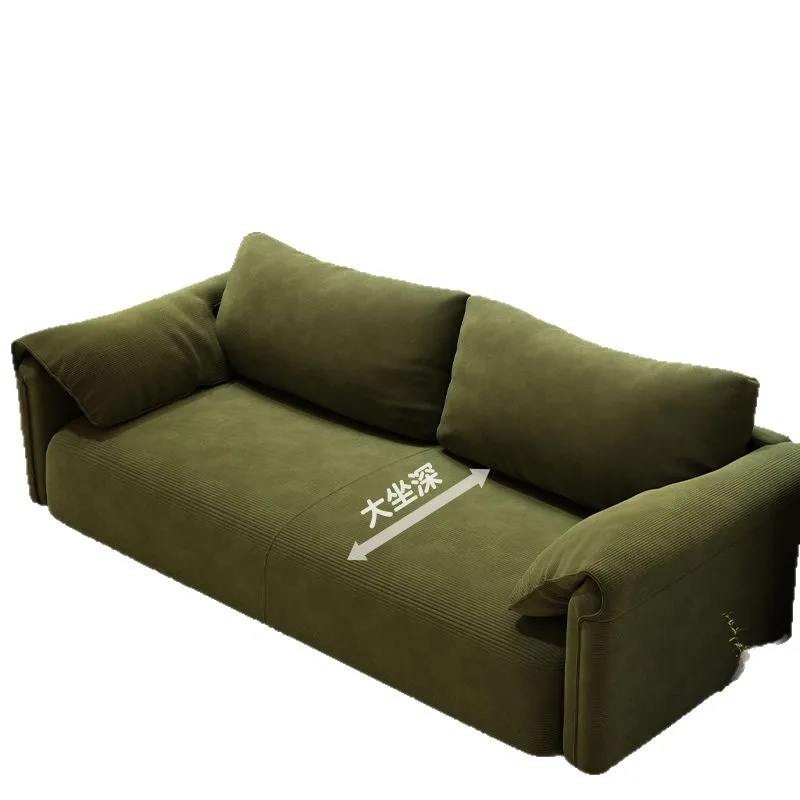 Sofa Living Room Small Apartment Rental Room Bedroom Double Triple Elephant Ears Lazy Straight Row Fabric Sofa New