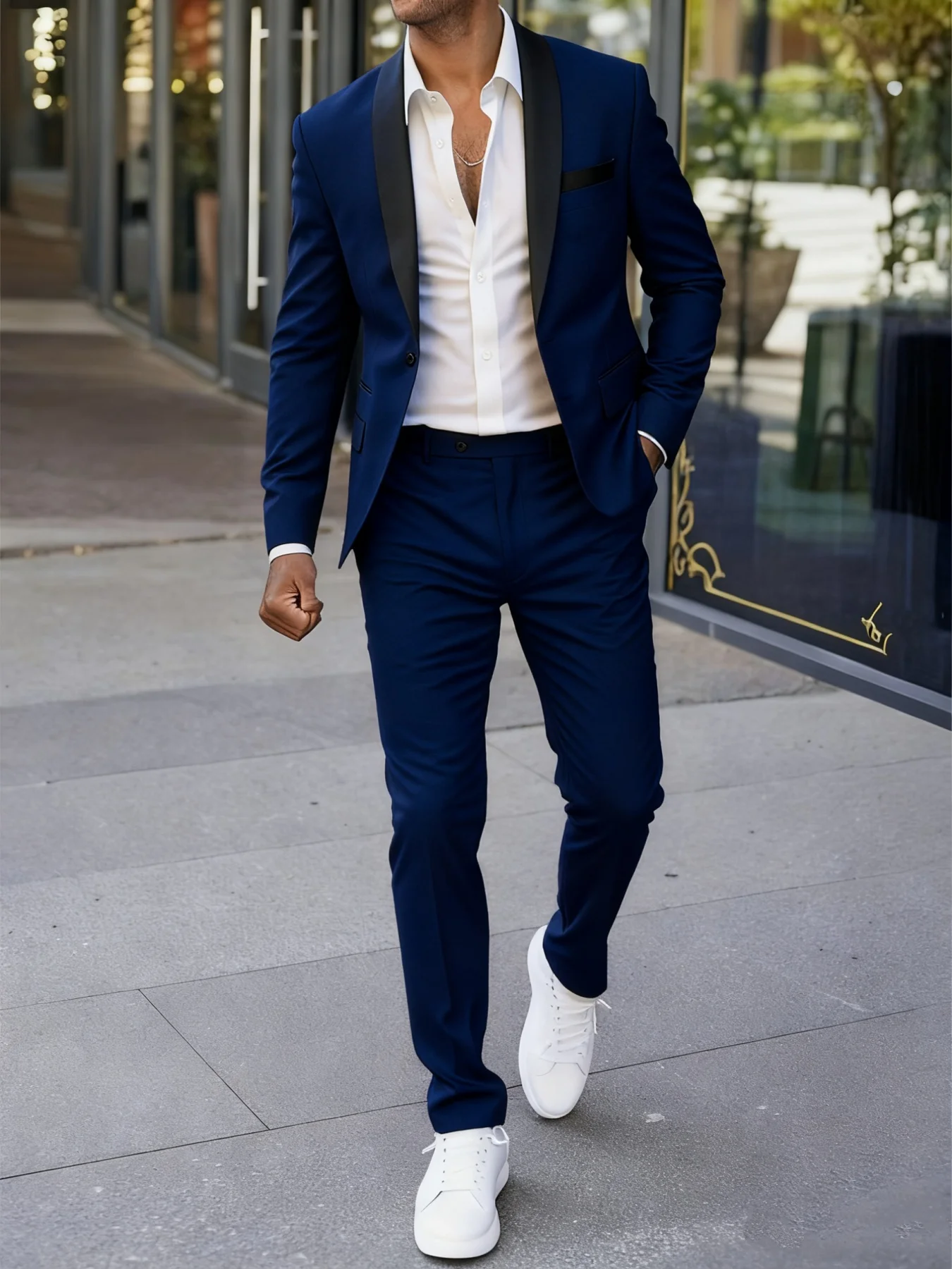

2-Piece Men's Slim Fit Shawl Collar Suit, Elegant Formal Wear, Ideal for All Seasons & All Occasions