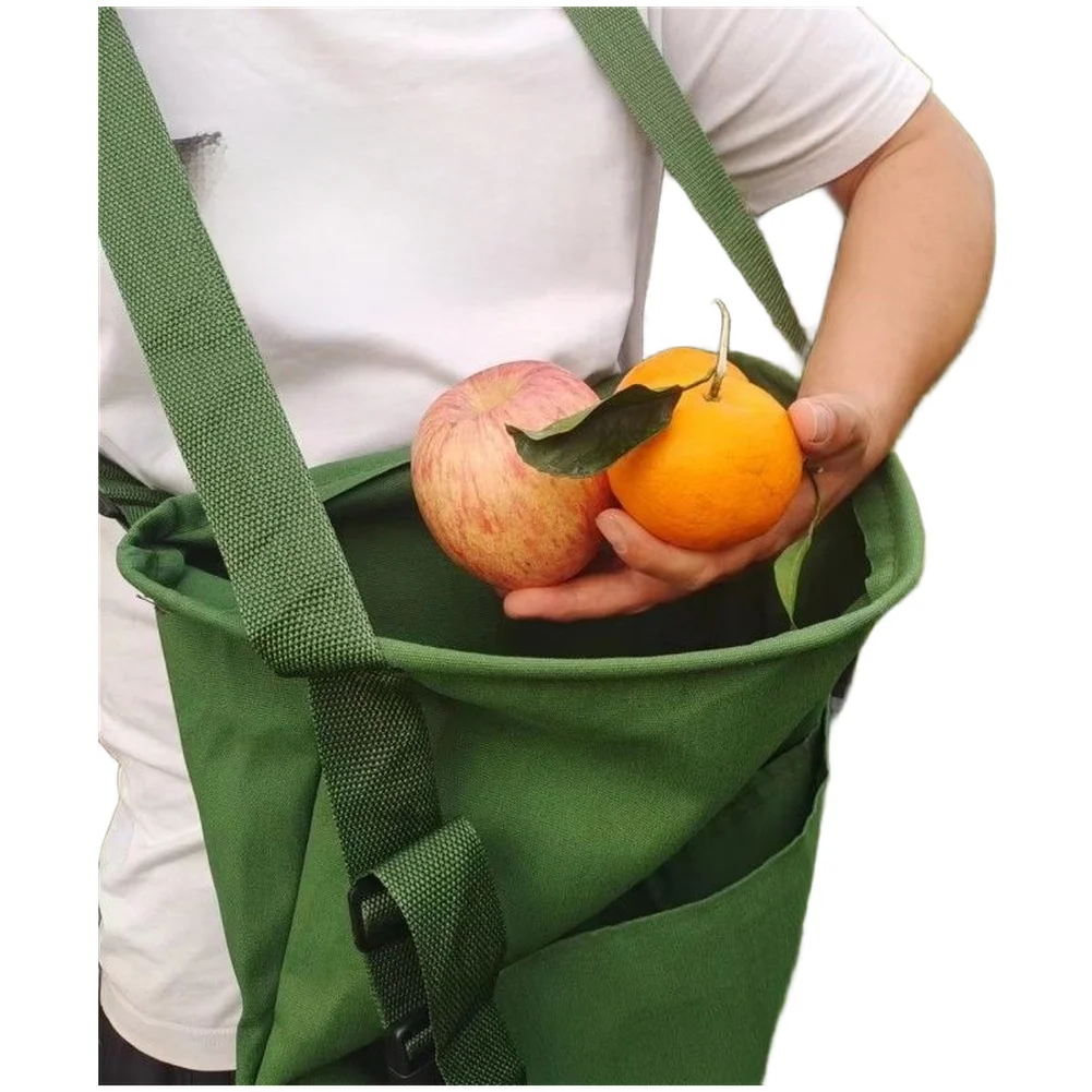 For Long Hours Picking Fruit Picking Bag Orchard Carrying Pouch Thick Canvas Material Hands-free Operation Sturdy Construction