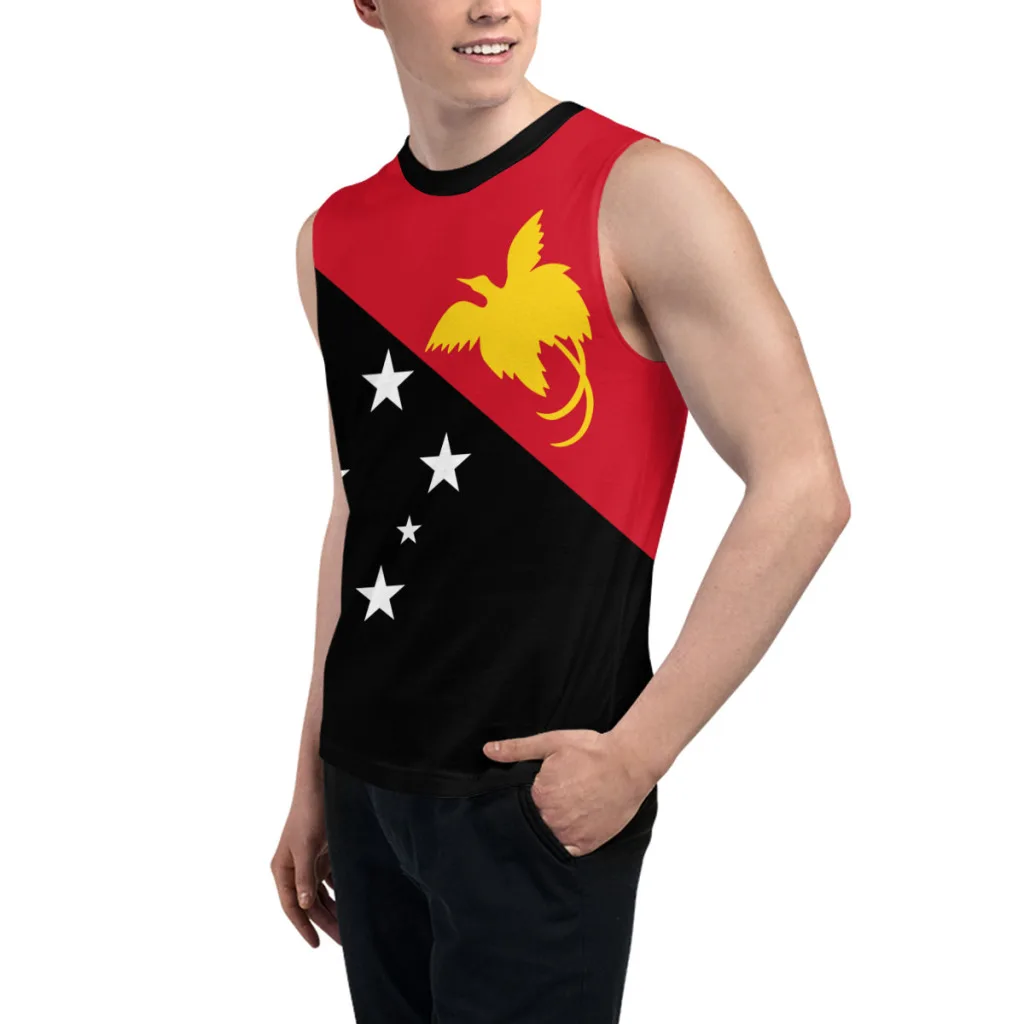 Sleeveless T-shirt Papua New Guinea Flag 3D Men's Boys Tshirt Gyms Tank Tops Fitness Joggers Basketball Training Vest