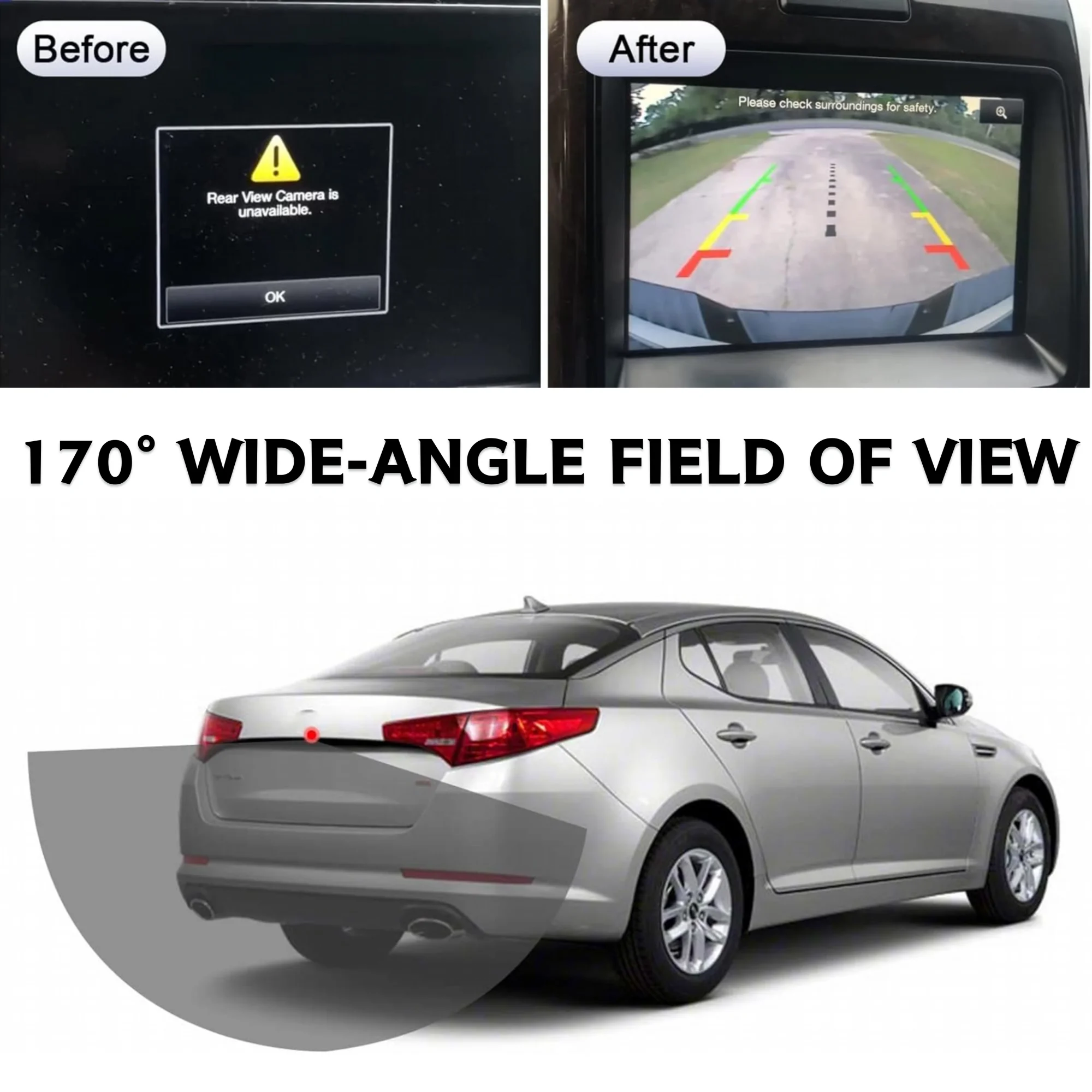 Rear View Backup parking Camera for 2011-2013 Kia OPTIMA  Hyundai 2.0 2.4 Reverse Assist With Guidelines 95760-2T001 957602T101