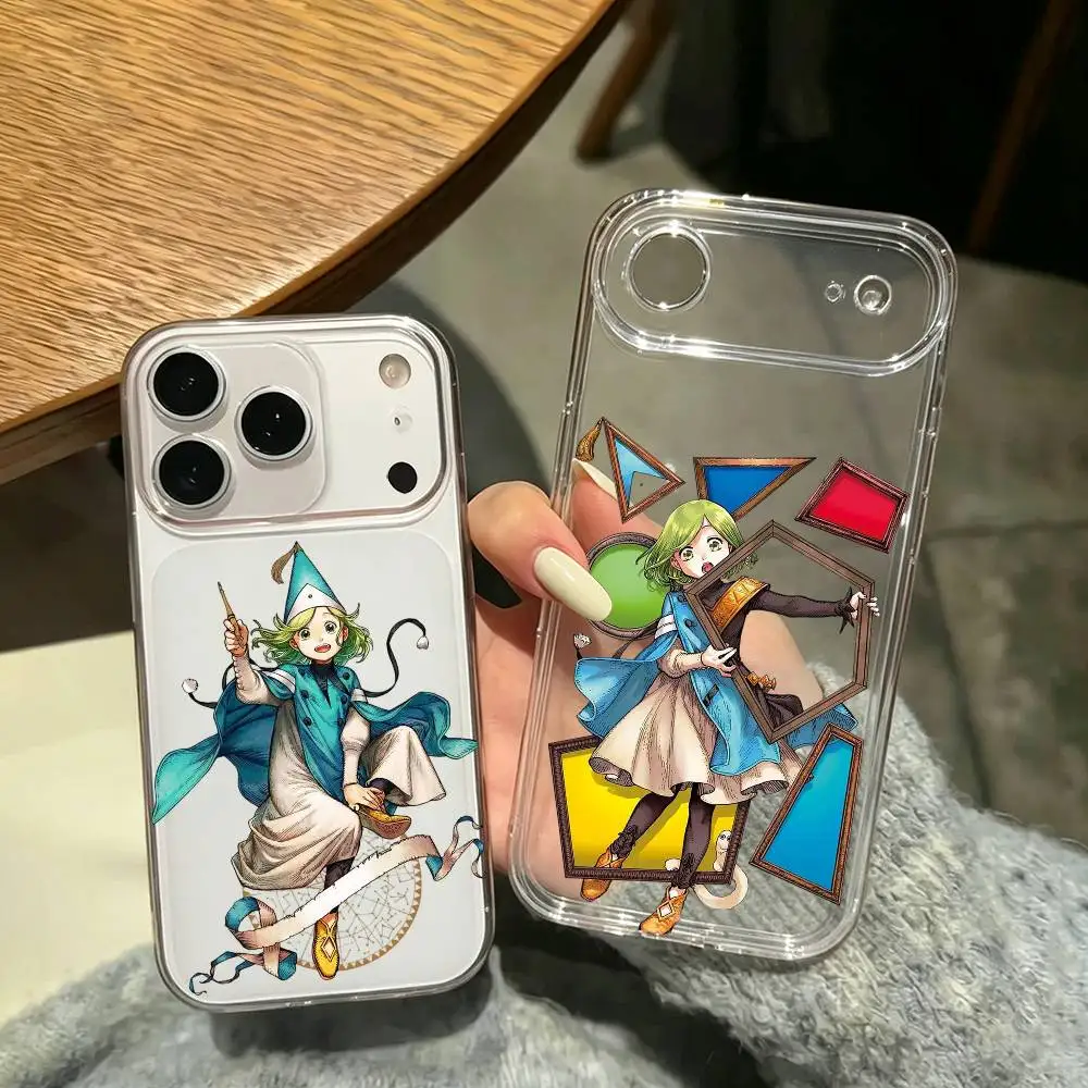 Funda Transparente para Teléfono con Diseño de Sombrero de Bruja Estilo Manga para iPhone 17 16 15 14 13 12 11 Mini Pro Max Plus