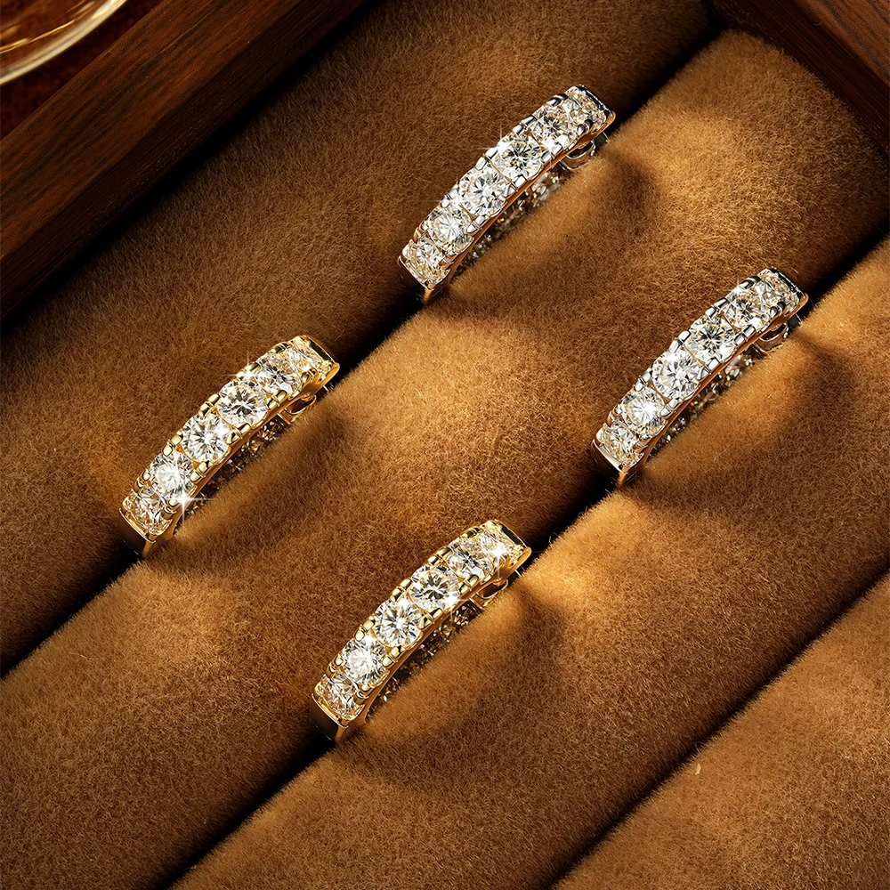 OXTAO 14K Goldfilled Moissanit Creolen für Damen, runder Schliff, Labor-Diamant, U-förmige Ohrringe, Schmuck, 3mm, D-Farbe, zertifiziert – Detail 7