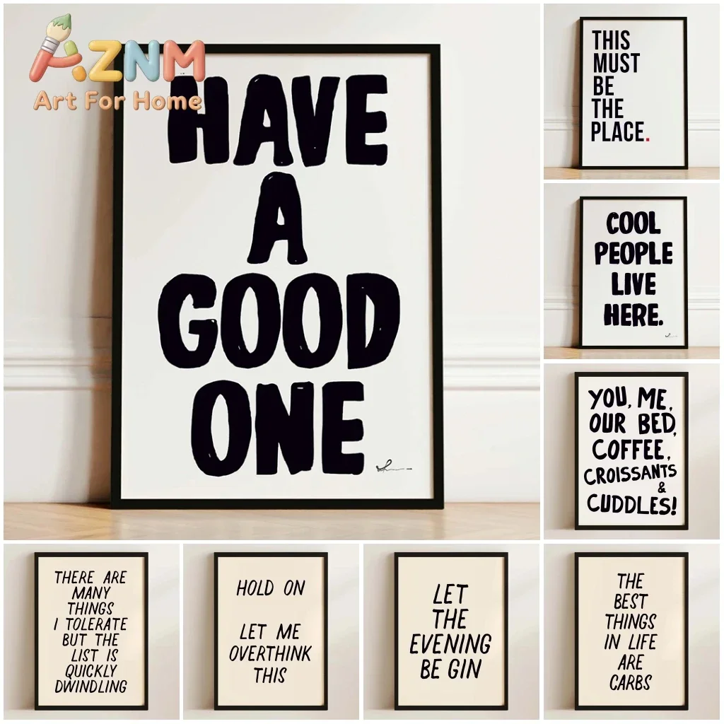Inspirational Quote Poster Good Vibes Only Black & White Prints Office Wall Art Canvas Painting Picture for Home Decoration