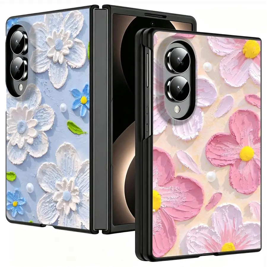 Luxury Phone Cover Case for Samsung Galaxy Z Fold8 Wide ZFold8 Z Fold 8 ZFold Wide Cartoon Flower Art