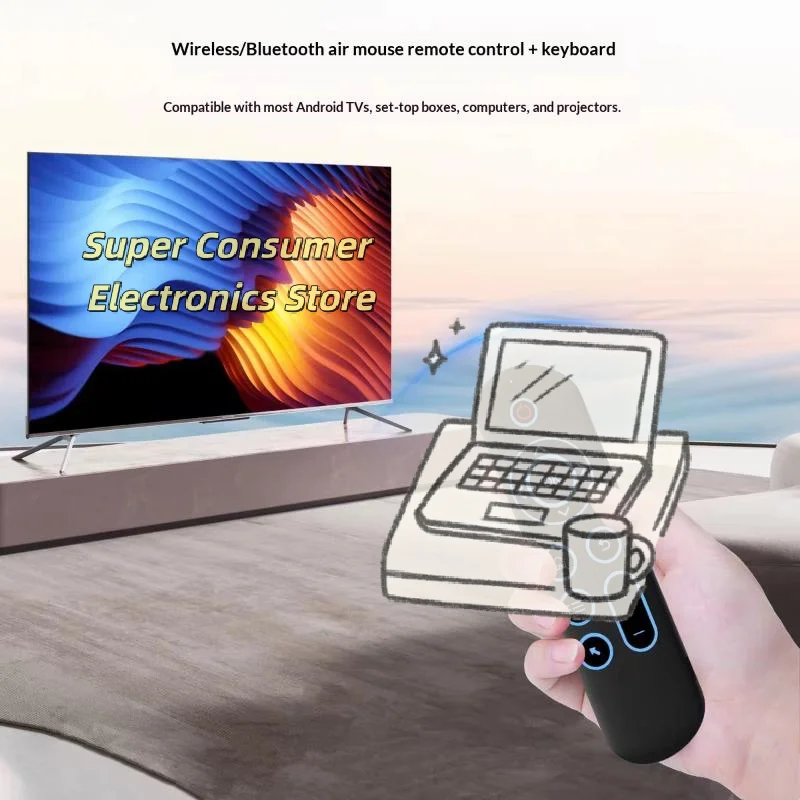 M5 2.4G/Bluetooth Air Mouse with 7-Color Backlit Keyboard–Dual-Mode Wireless Remote for Android TV Box