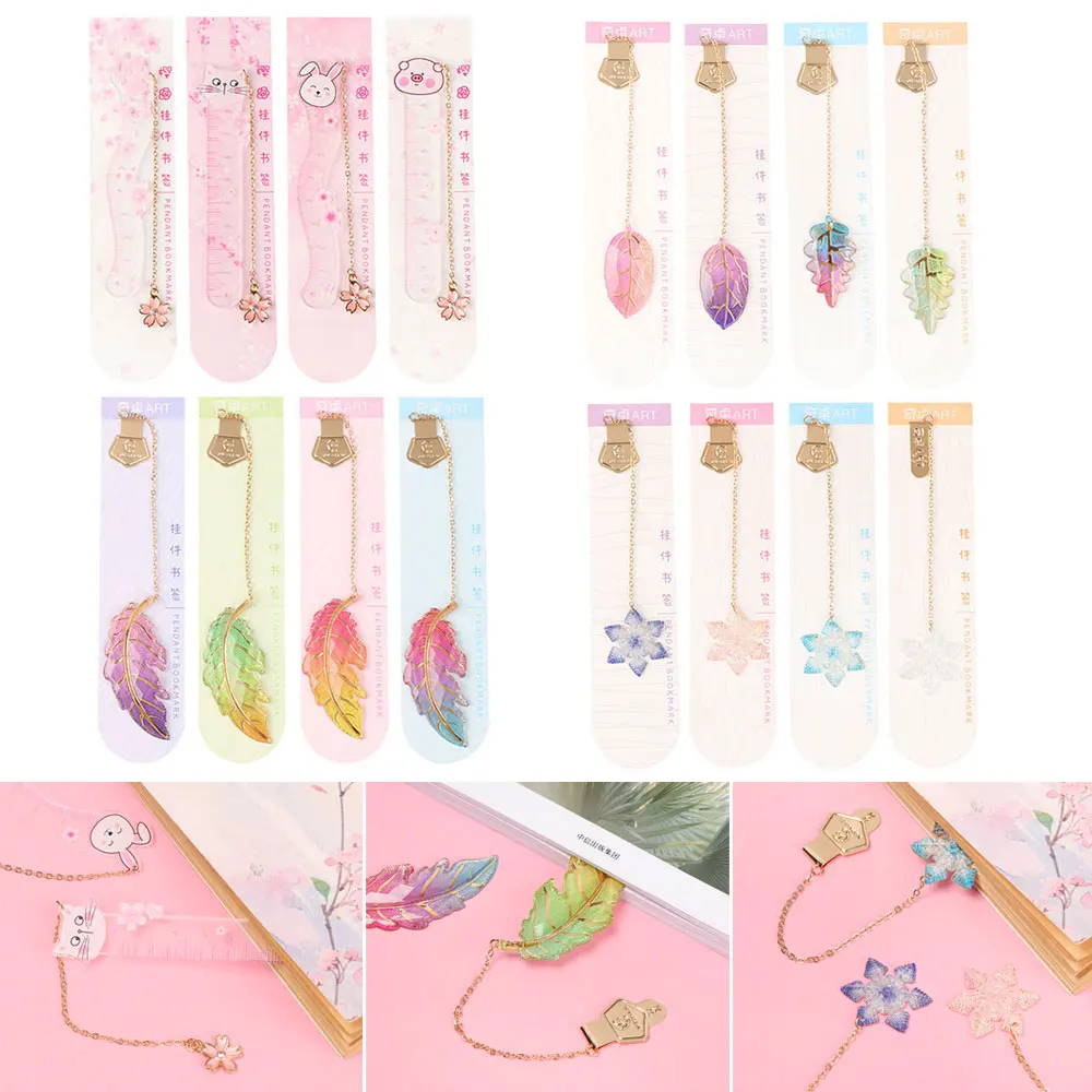 Stationery Student Teacher Gift Leafs Cherry Blossoms Book Markers Clip Holder Bookmark Binder Book Clip Binder Bookmark