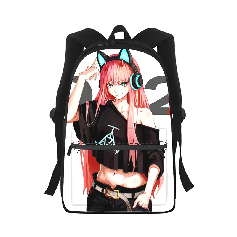 DARLING in the FRANXX-mochila con estampado 3D de Anime para hombre y mujer, bolso escolar de moda para estudiantes, mochila para ordenador portátil, bolso de hombro de viaje para niños