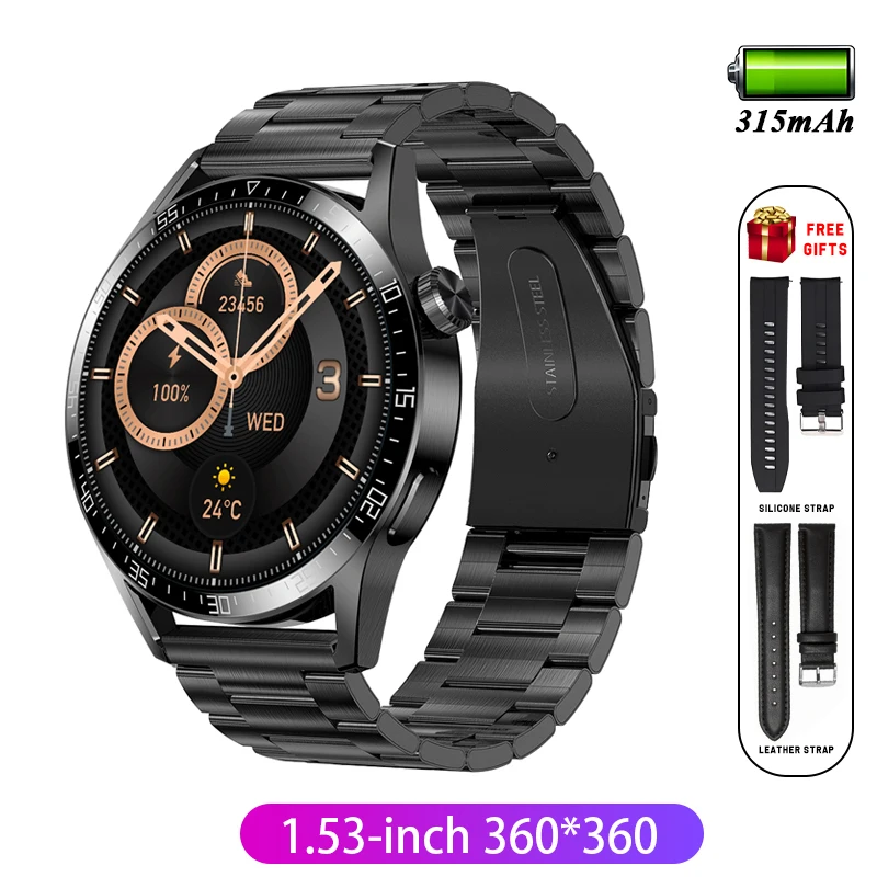 

New Smart Watch 1.53inch Bluetooth Call AI Voice Music Player NFC Rotate Button Always On Display Wireless Charging Smartwatch