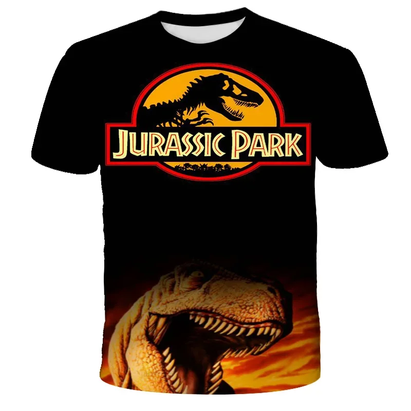 Summer New Hot Jurassic Park 3D Printed T-Shirt Fashion Casual Fun Tops T-Shirt Oversized Cool Animal Dinosaur T-Shirt