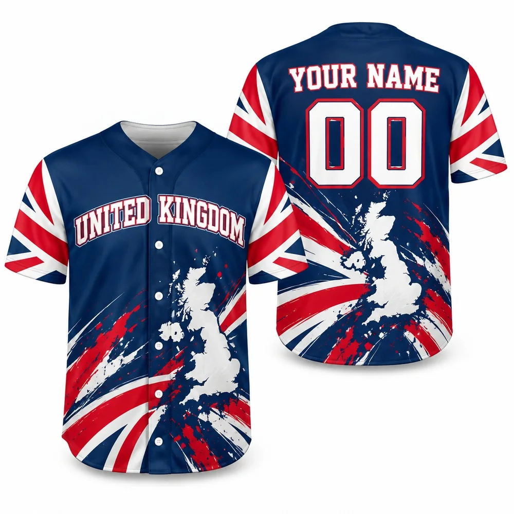 DIY United Kingdom Heritage Shirts London and Highland Art Jerseys Shirt Full Print Everyday Name Number Art Baseball Jersey