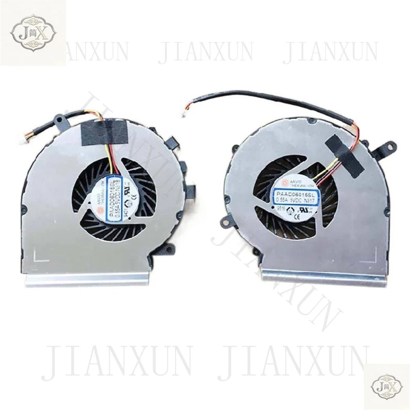 New CPU GPU Cooling Fan For MSI MS-16J1 MS-16J2 MS-16J5 MS-1792 MS-1795 Laptop PAAD06015SL N318 N317 DC 5V 0.55A 3Pin