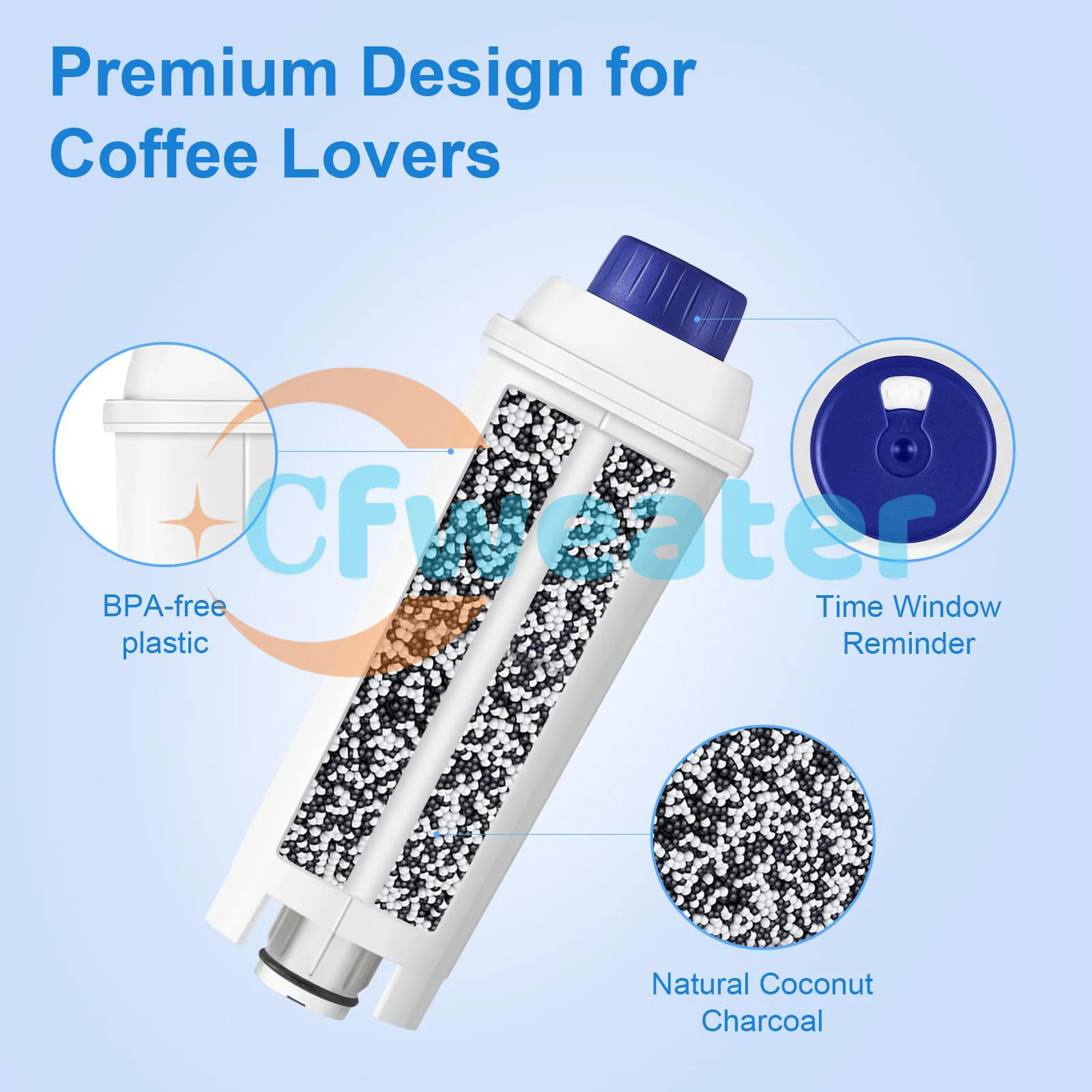 12-1Pcs DLSC002 Water Filter Replacement Coffee Filter for Delonghi DLSC002 Cfweater Water Filter Fit for Delonghi Machine Parts