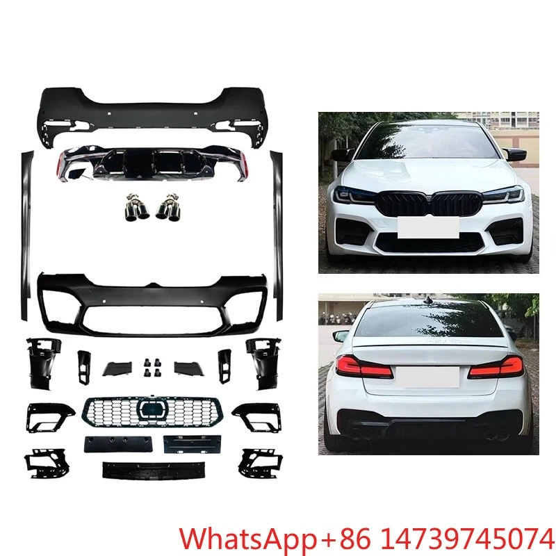 2021-2023 5 Series G30 G38 M5 Style Body Kit Front Rear Bumper Surround With Fog Light Mod PartsCar Parts Body Kit