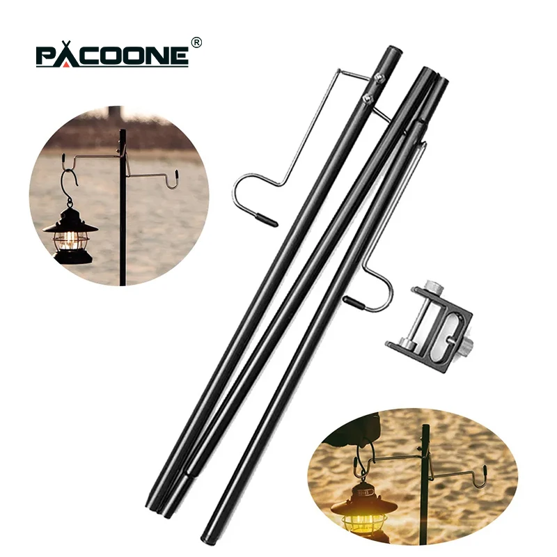 PACOONE Outdoor Lantern Stand Tabletop Detachable Lantern Hangers Portable Light Holder Lighting Brackets Camping Equipment