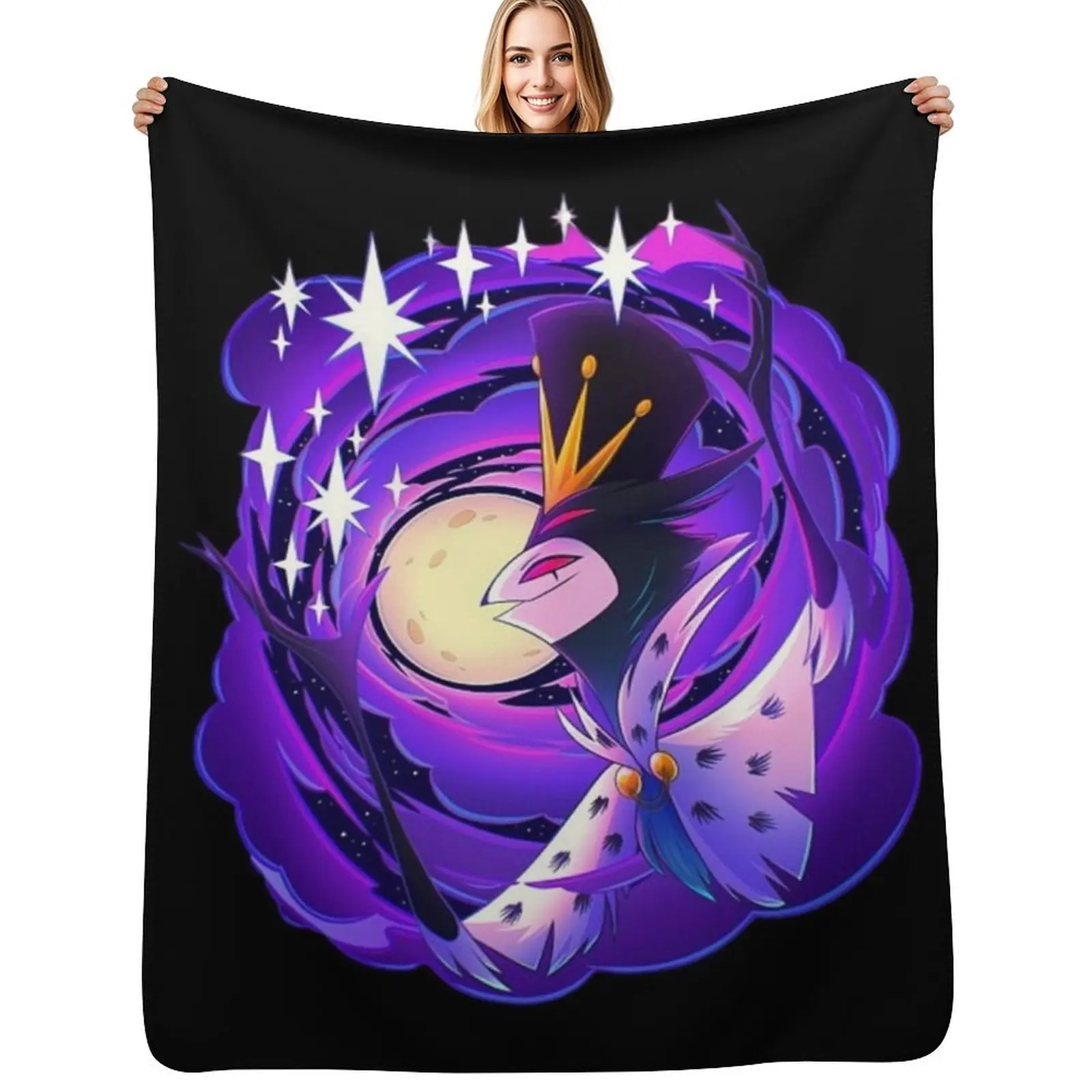 

Stolas - Helluva Boss Throw Blanket Cozy Napping Blanket Gift for Mom Dad