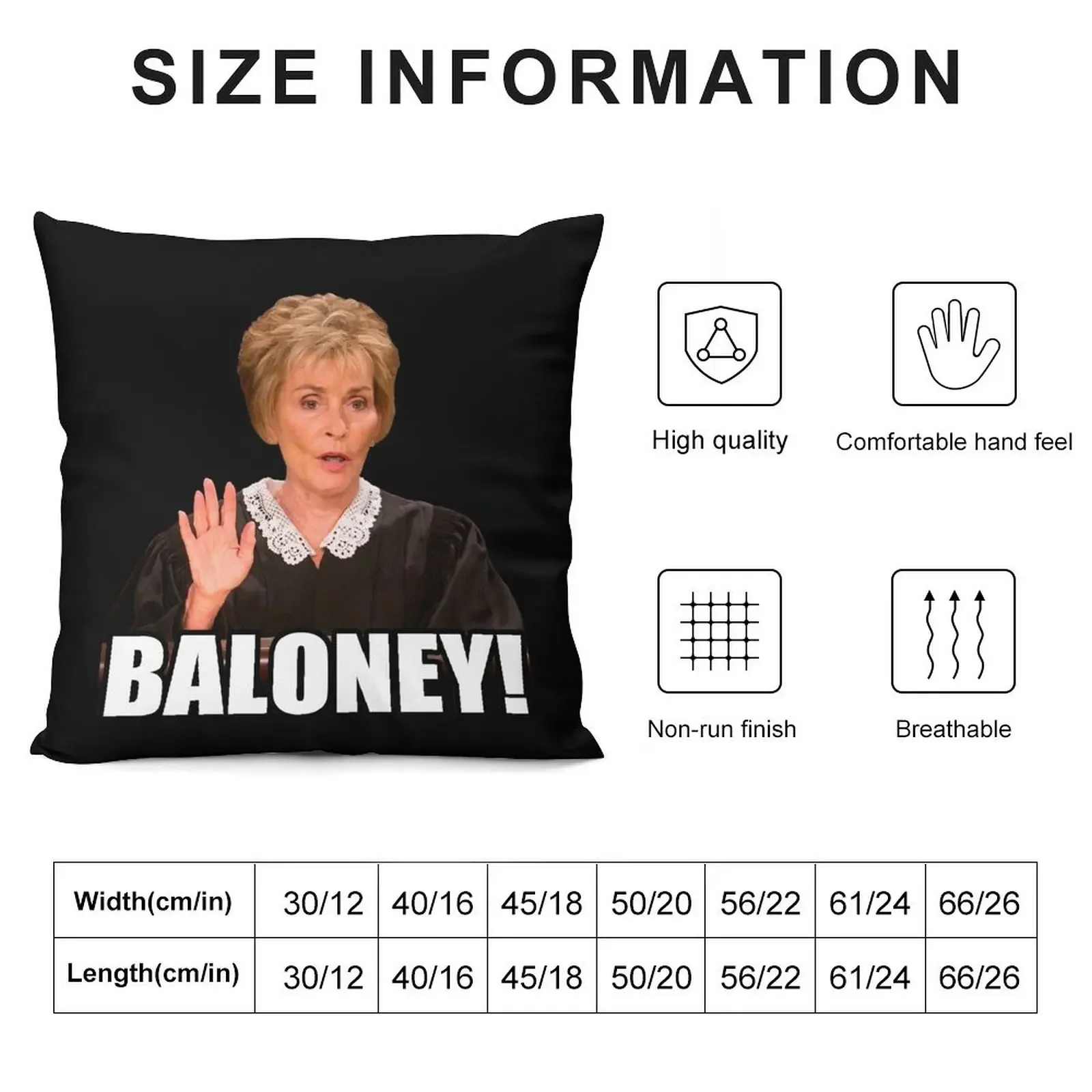 Judge Judy - Baloney Throw Pillow Pillowcases Bed Cushions Sofas Covers autumn pillowcase Cushion Covers For Living Room pillow