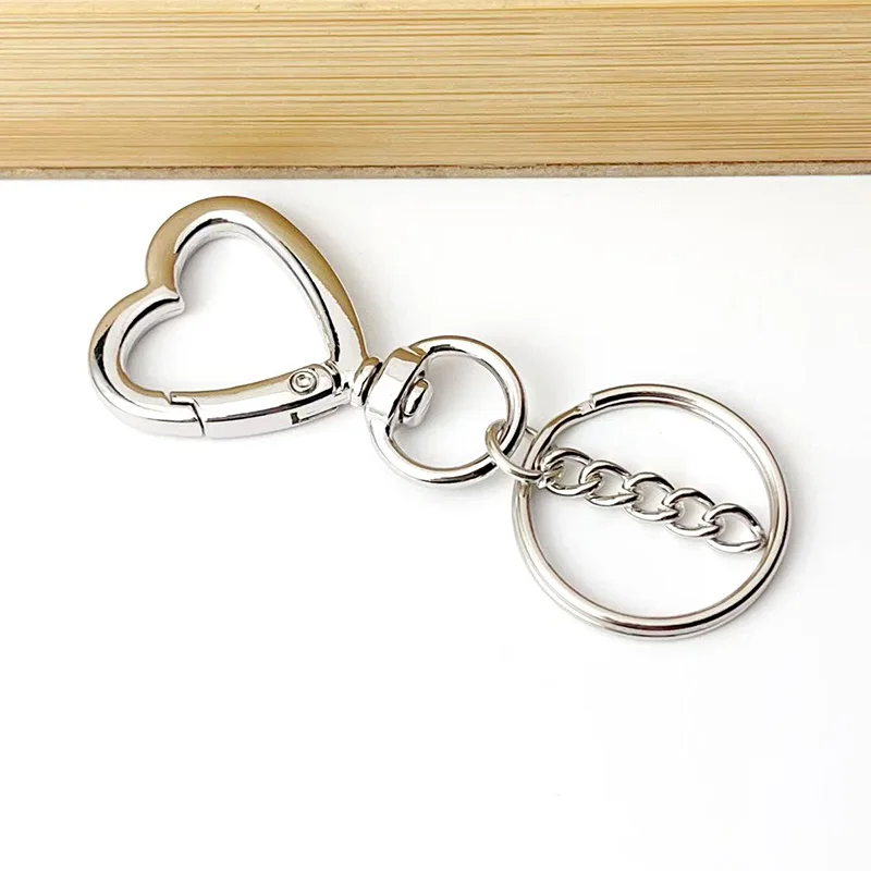 6-12Pcs Metall Herzförmigen Verschluss Zink-legierung Liebe Schlüsselbund Haken Schnalle Auswurf Schnalle DIY Tasche Spielzeug anhänger Anschluss Zubehör – Detail 11