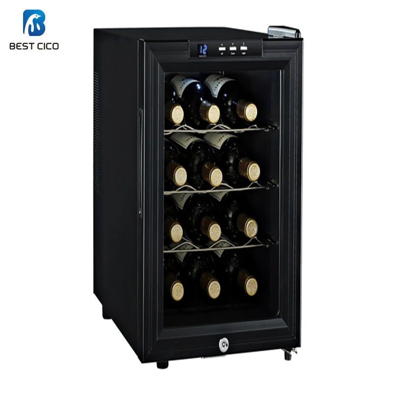 Mini enfriador de botellas de vino eléctrico portátil, refrigerador Horizontal de mesa, 12 botellas, JC-33B