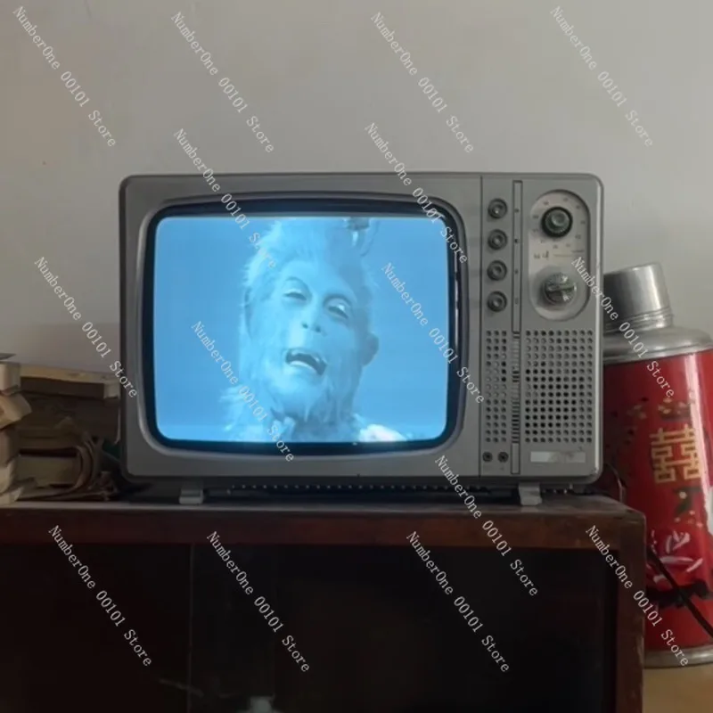 Vintage Black White TV Antique Model Retro Old Television Decoration Collectible Display Cabinet Ornament