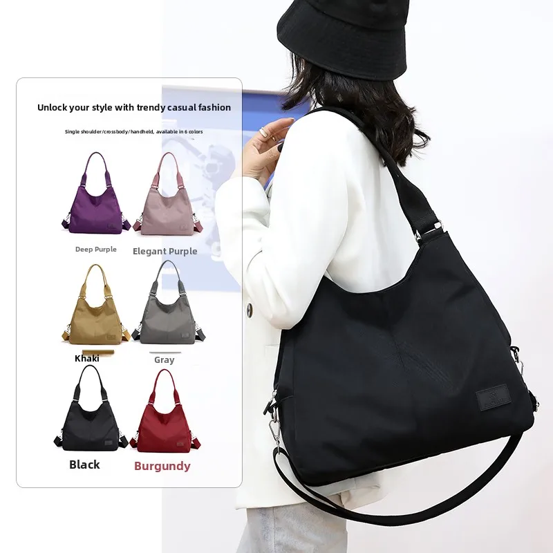 

Большая нейлоновая сумка через плечо для женщин, модная повседневная многослойная сумка-кроссбоди, мягкая корейская сумка-тоут