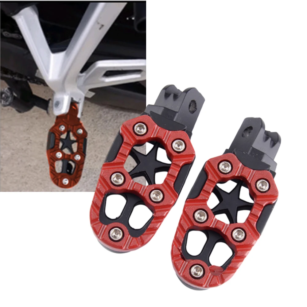 8mm Footpegs Motorcycle Aluminum Foot Pegs Pedals Rest for ATV Scooter Dirt Bike