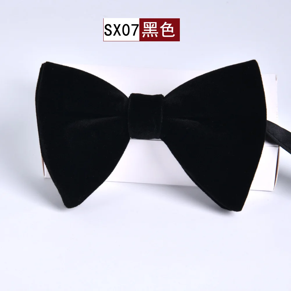 Schwarze Samt-Fliegen für Herren, verstellbar, große Schleife, Herren-Accessoires, Hemden, Fliege, blaue Schmetterlings-Krawatten für Hochzeit, Party, Krawatte – Detail 7