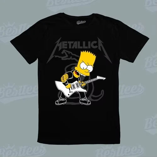 Camiseta de Metallica de la banda de rock Heavy Metal de The Simpsons BART