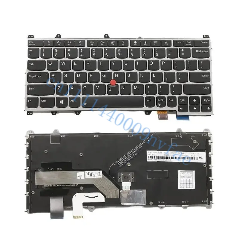 New For Lenovo ThinkPad X380 Yoga Laptop Keyboard Internal USA English Sliver Backlight FRU:01HW655 01HX100 0.3