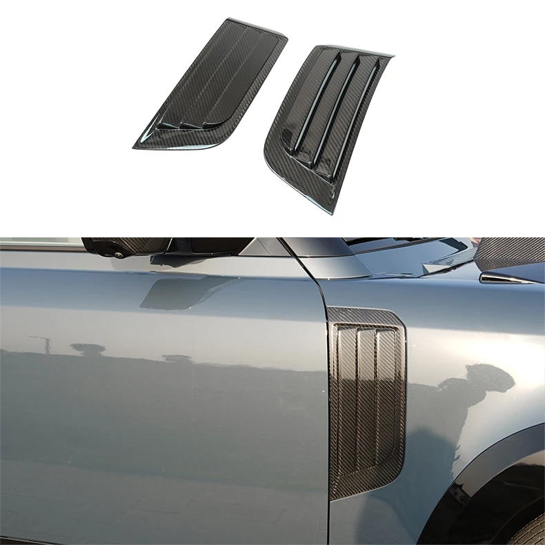 

Two Sides Carbon Fiber air Vent Intake Mesh Grille Ventilation Fender Decorative Strips for New Defender 2020+