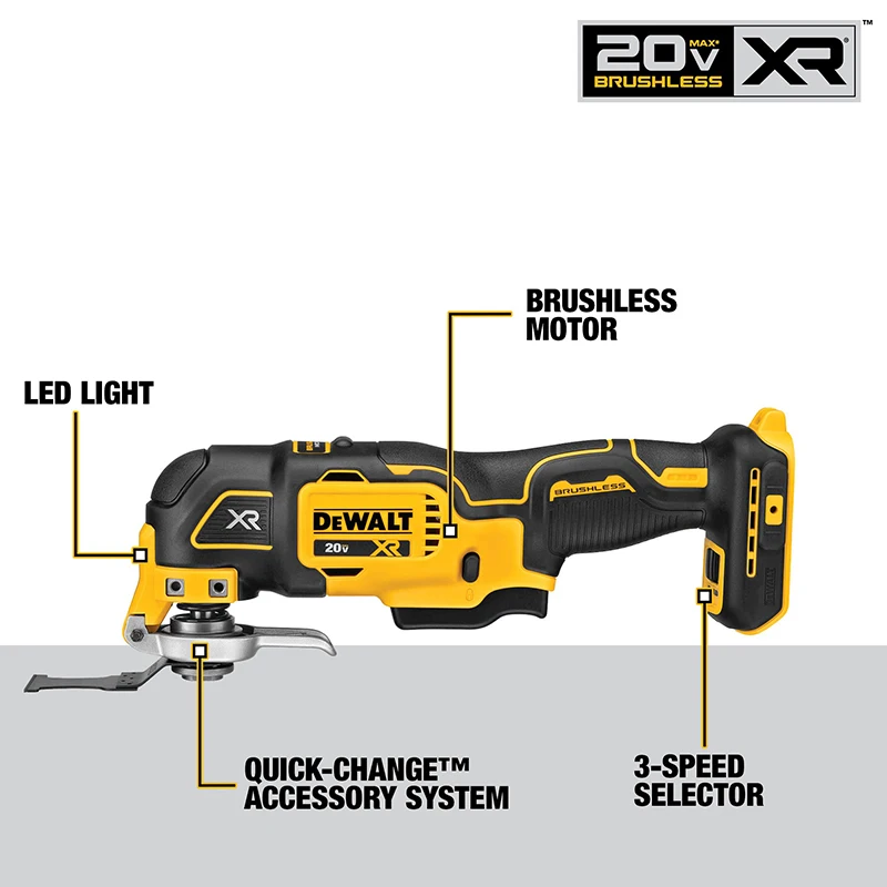 Dewalt dcs356b oscilante multi-ferramenta brushless 20v velocidade variável máxima multifuncional ferramenta elétrica universal ferramenta tesouro só