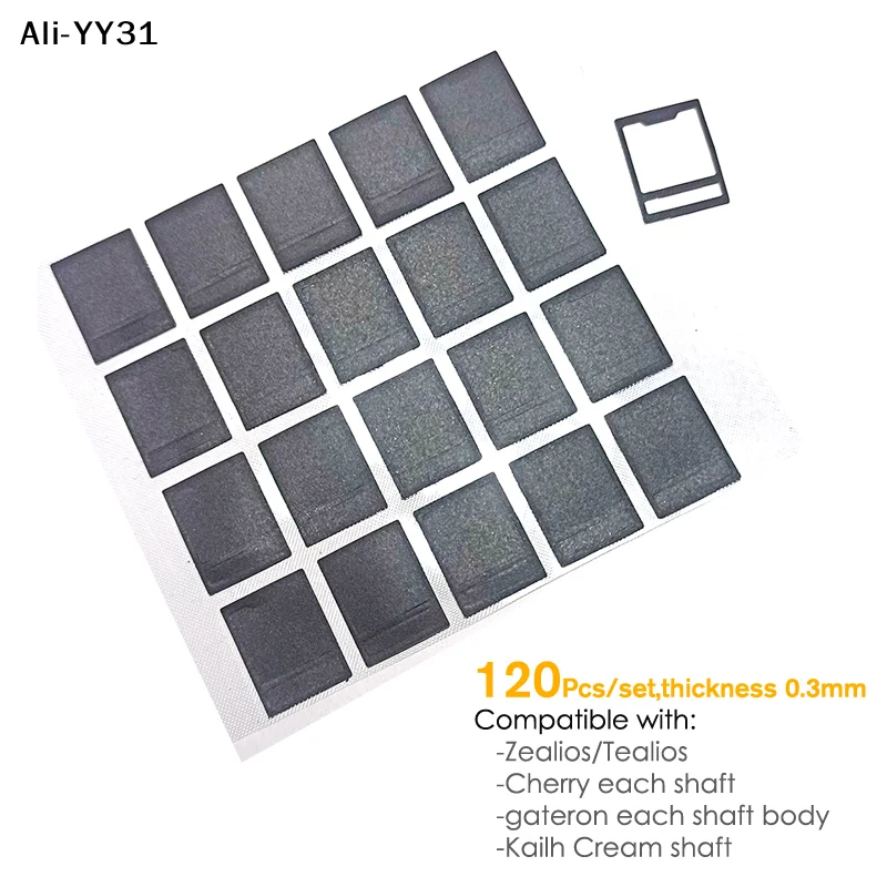 【YY31】120Pcs/set Black MX Switch Film for Mechanical Keyboard MDI Shaft Film Repair