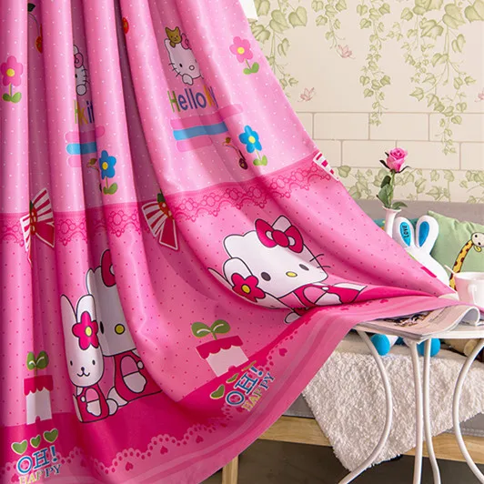 

Curtain cloth wholesale and retail black silk full blackout curtains bedroom curtains curtains children's room pink