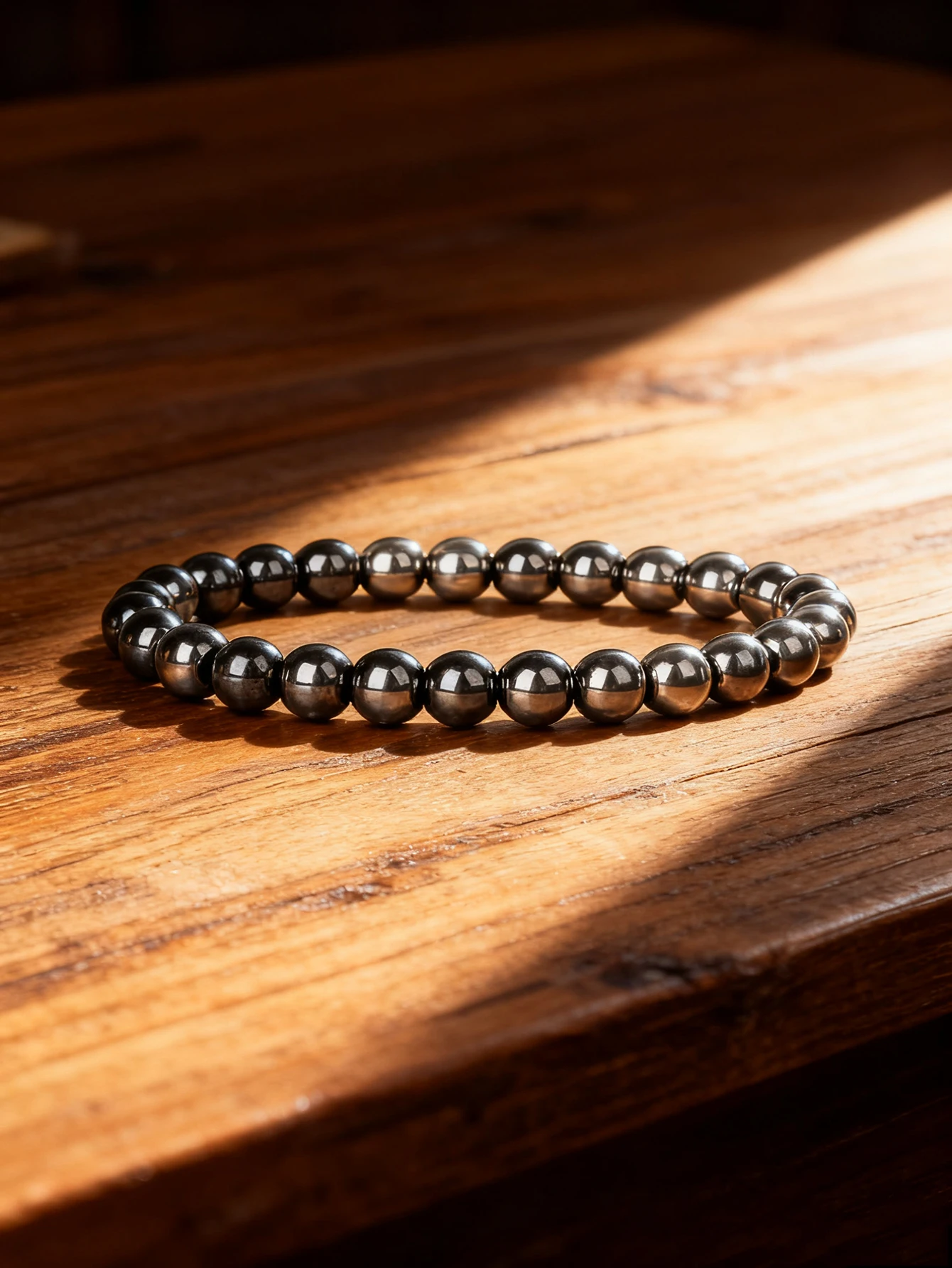6mm Beads Hematite Bracelet Natural Stone for Protection Vigour Strength Unisex Men Women Grounding Healing Crystal Jewelry Gift