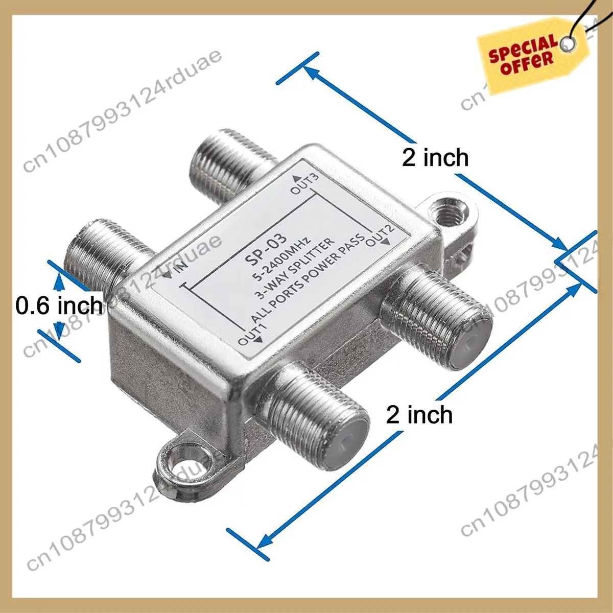 A75T 3 Way Coaxial Cable Splitter، 5-2400 ميجا هرتز، يعمل مع CATV، صندوق STB، الأقمار الصناعية، نظام الهوائي، إنترنت عالي السرعة، شبكة MOCA