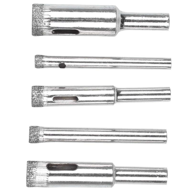 الماس المغلفة الأساسية هول المنشار بت مجموعة ، أداة للبلاط والرخام والزجاج والسيراميك ، 5 مللي متر ، 6 مللي متر ، 8 مللي متر ، 10 مللي متر ، 12 مللي متر ، 5 قطعة